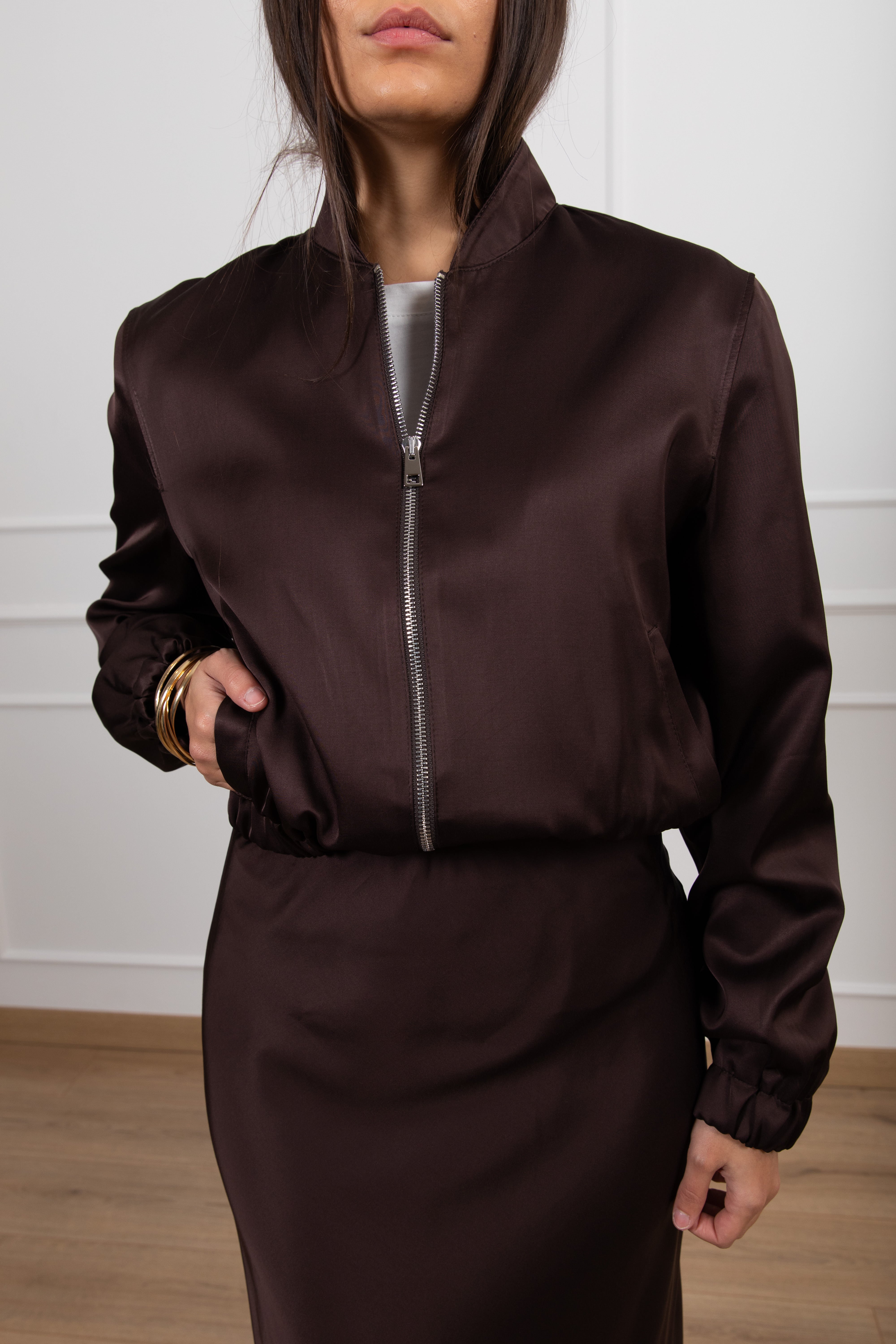 Bomber cropped in viscosa ViCOLO