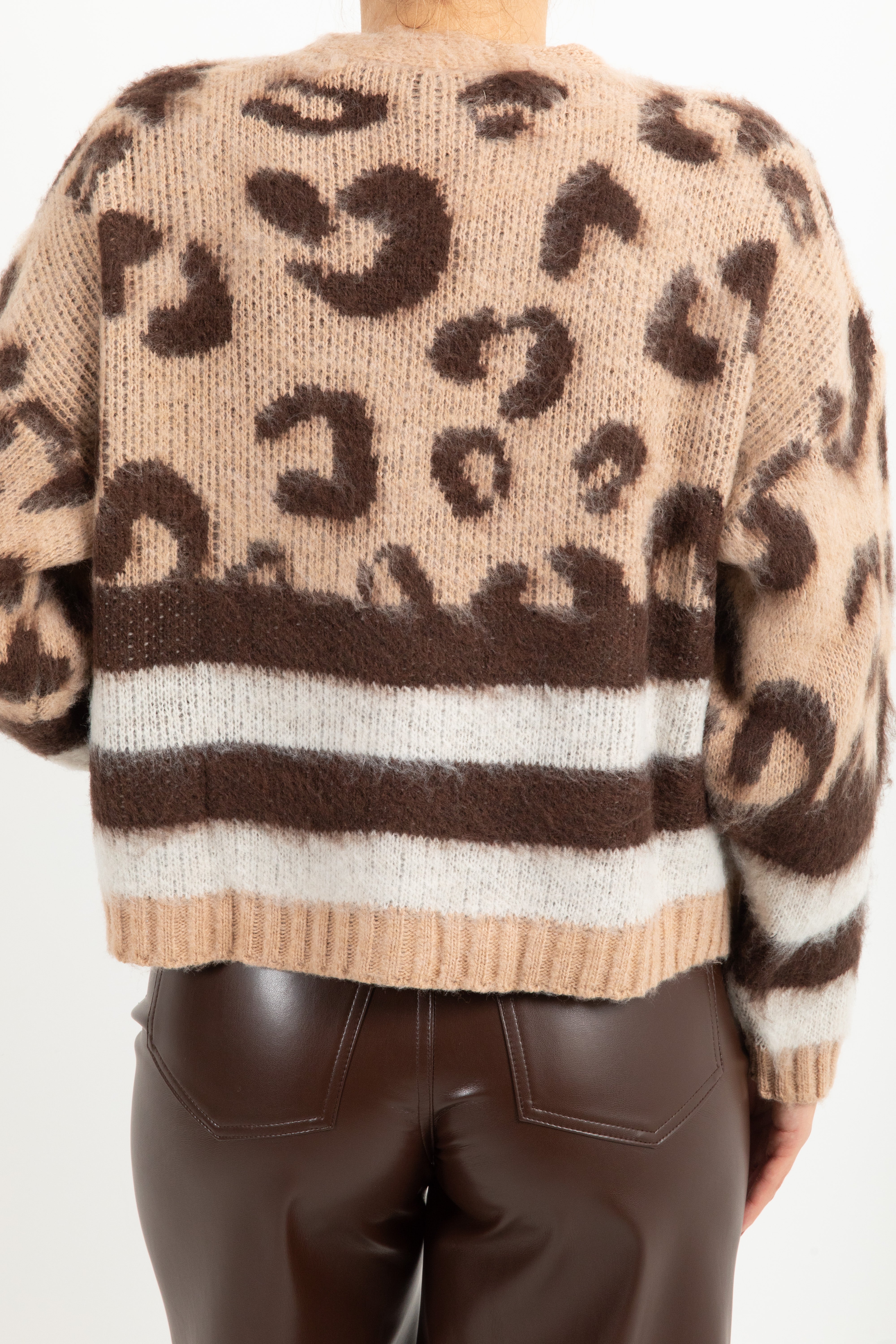 Cardigan animalier con righe Susy Mix