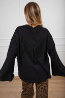 T-shirt inserto frange variante nero Tensione IN