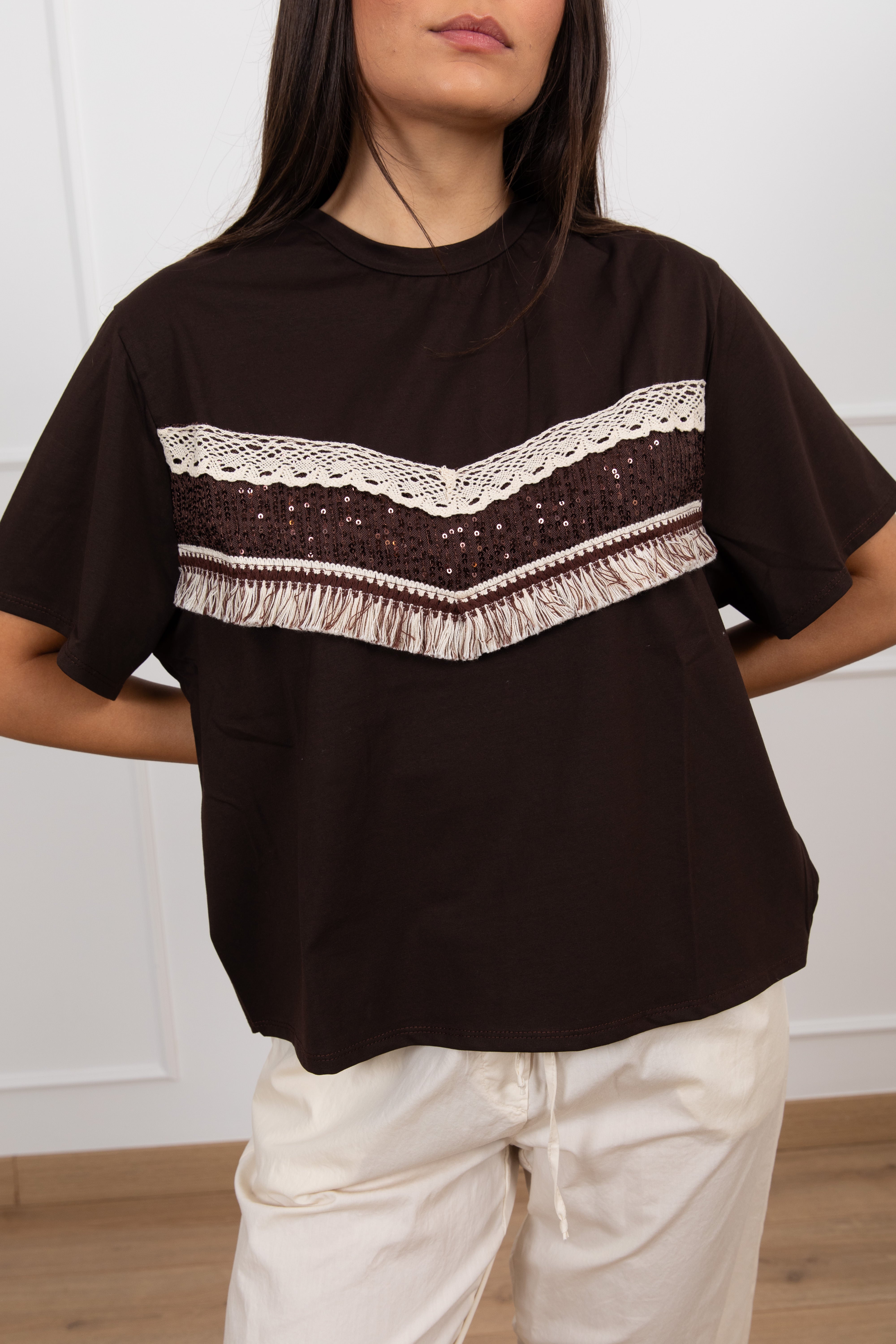 T-shirt con passamaneria Susy Mix