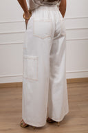 Jeans cargo bianco con coulisse Tensione IN