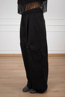 Pantalone cargo con elastico variante nero ViCOLO