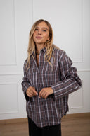 Camicia over-size check variante nero Haveone