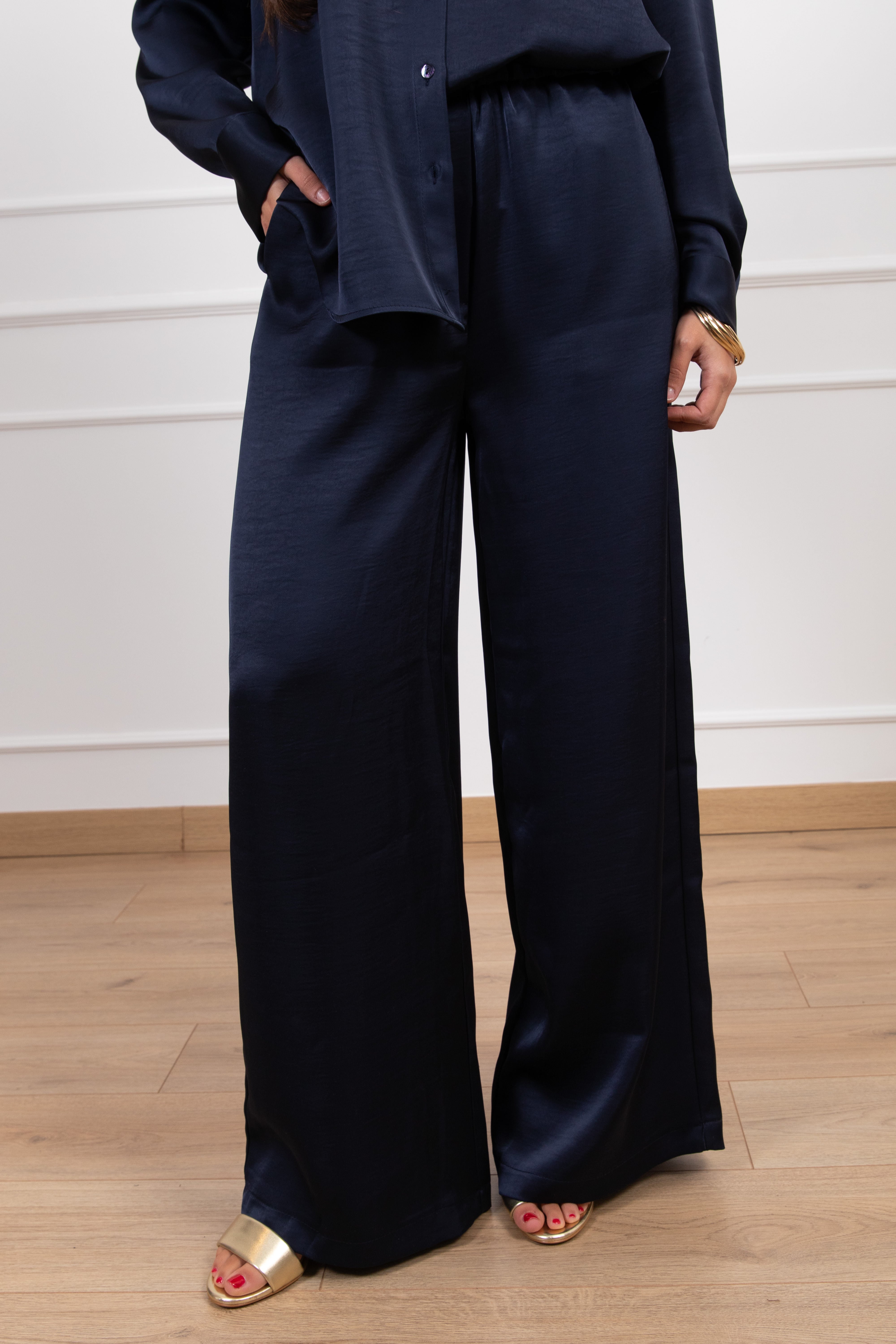 Pantalone gamba dritta in viscosa ViCOLO