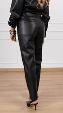 Pantalone eco-pelle a sigaretta variante nero Tensione IN