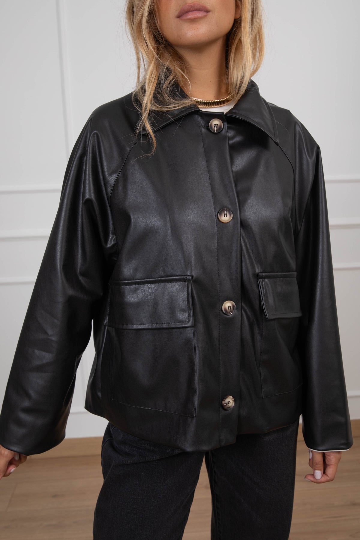 Field jacket in eco-pelle ViCOLO