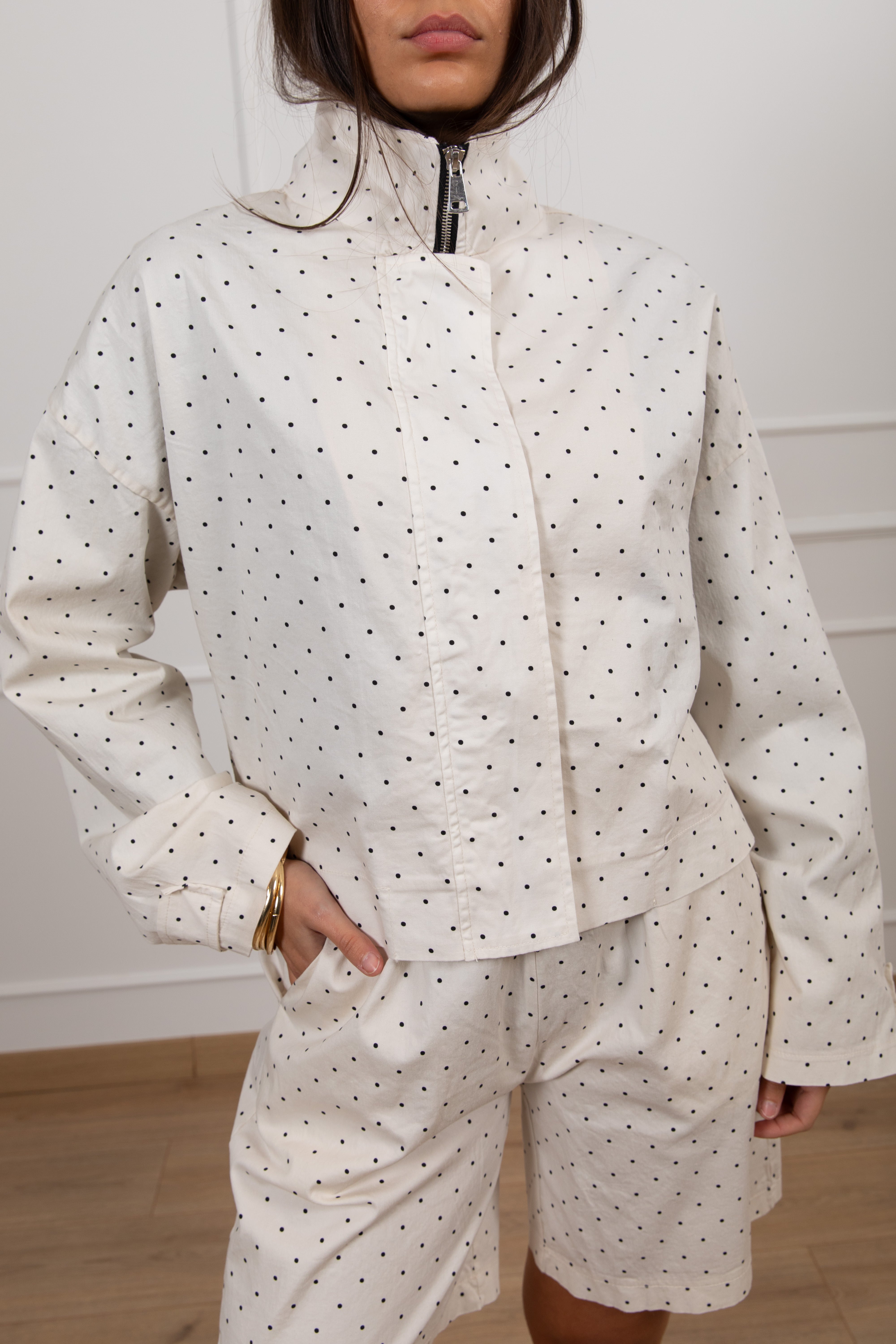 Bomber a pois in cotone ViCOLO