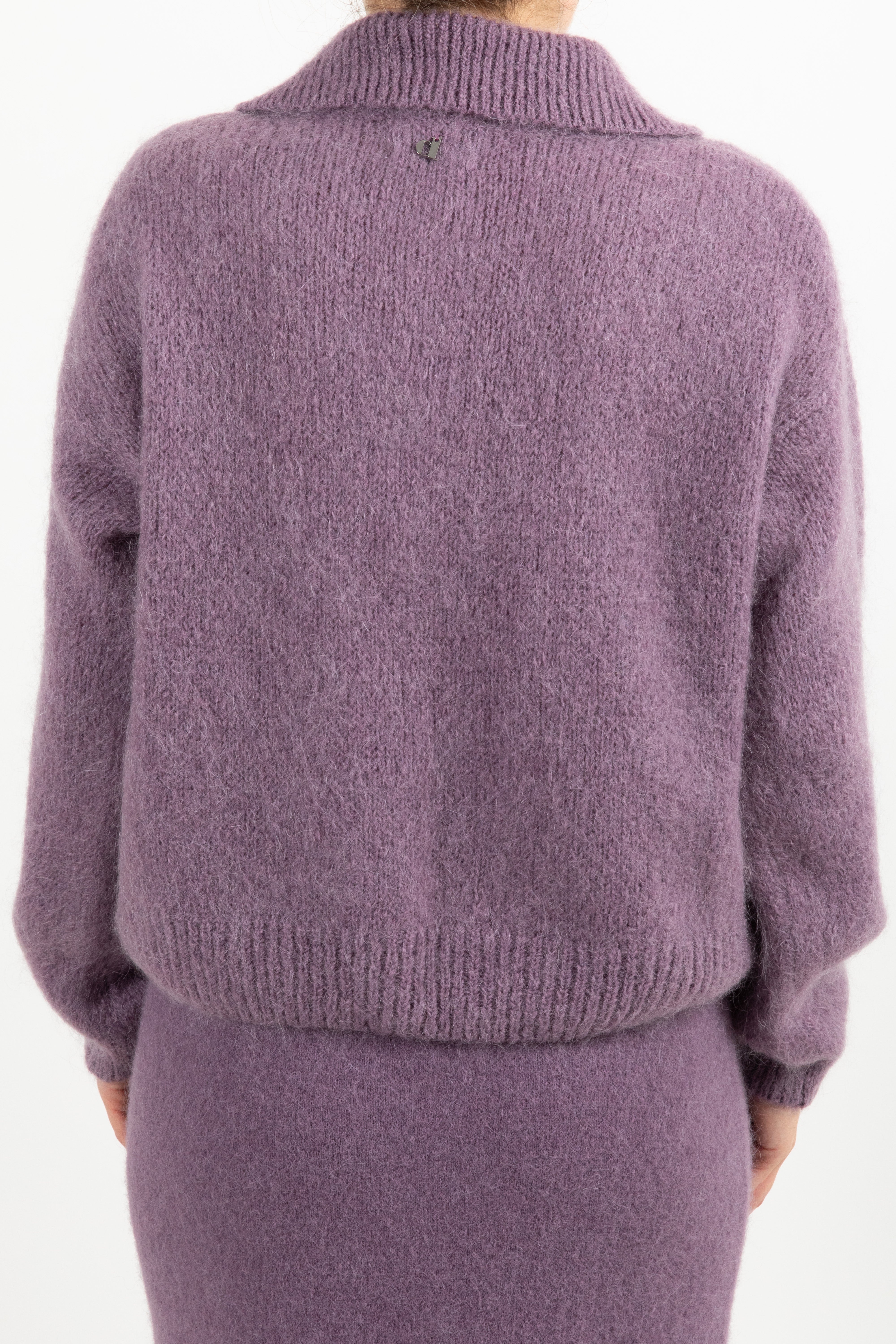 Cardigan con zip in mohair Dixie