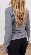 Cardigan con rouches variante grigio Haveone