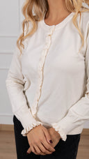 Cardigan con rouches variante burro Haveone