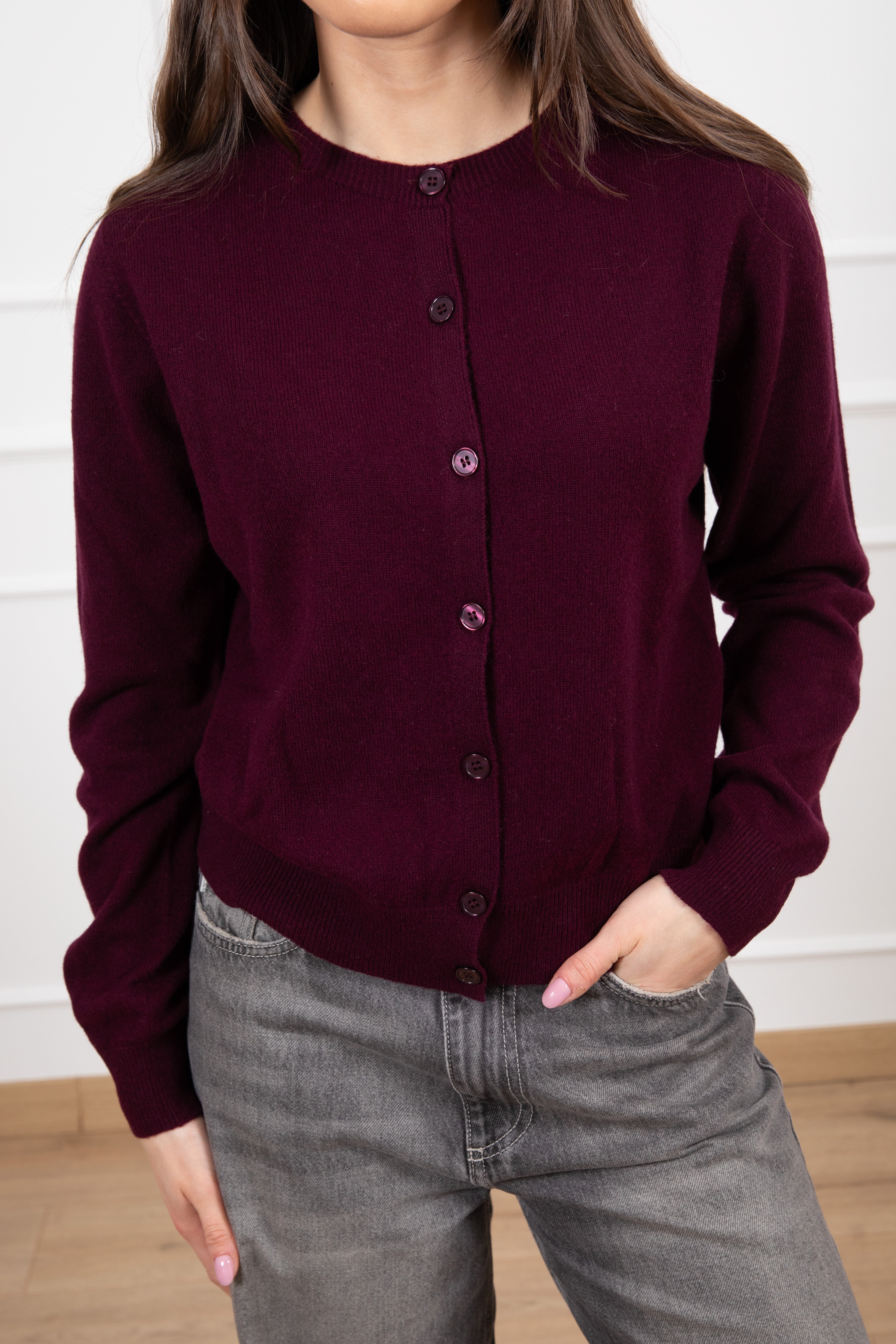 Cardigan girocollo 100% lana Tensione IN