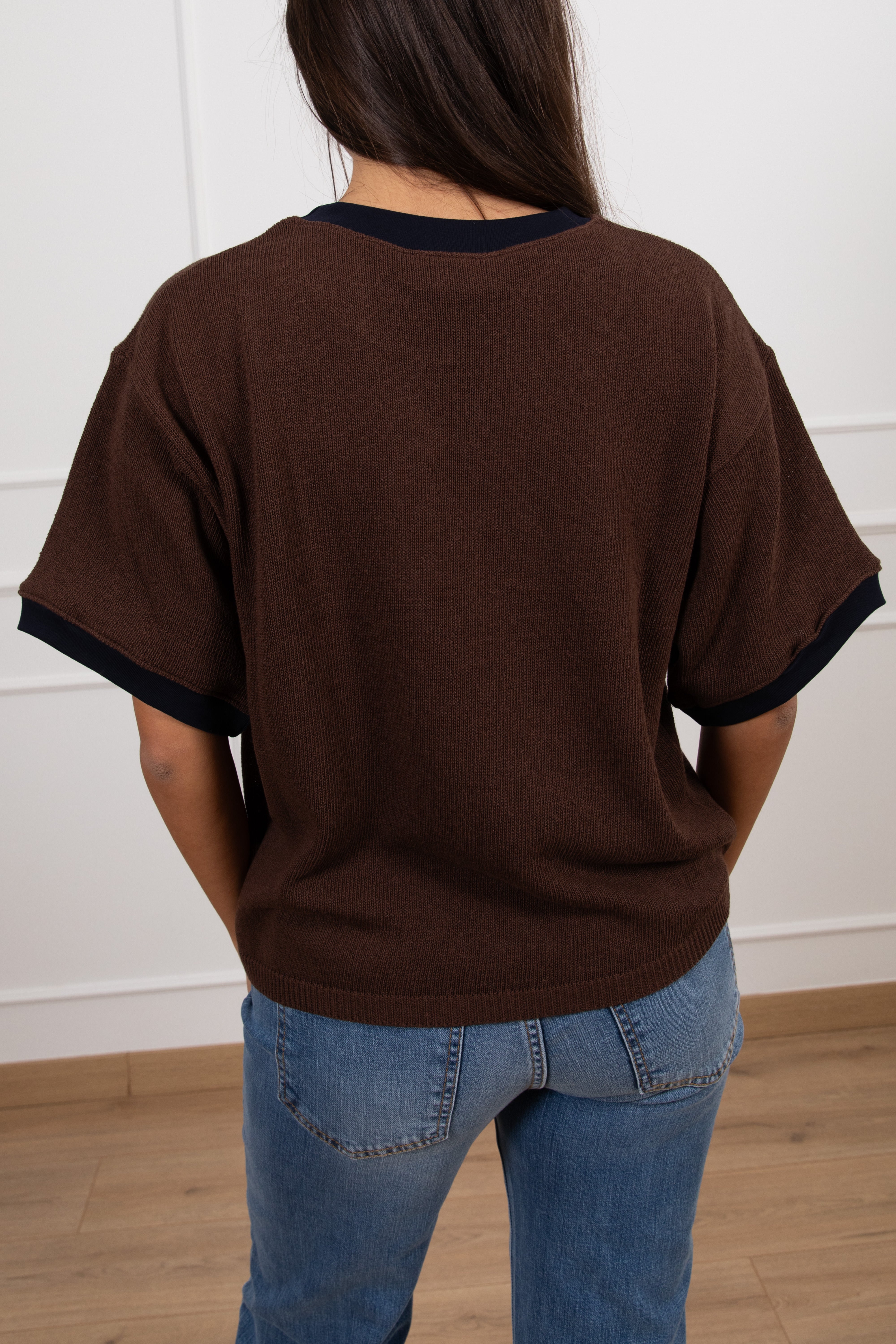 Maglia a manica corta con profilo a contrasto ViCOLO