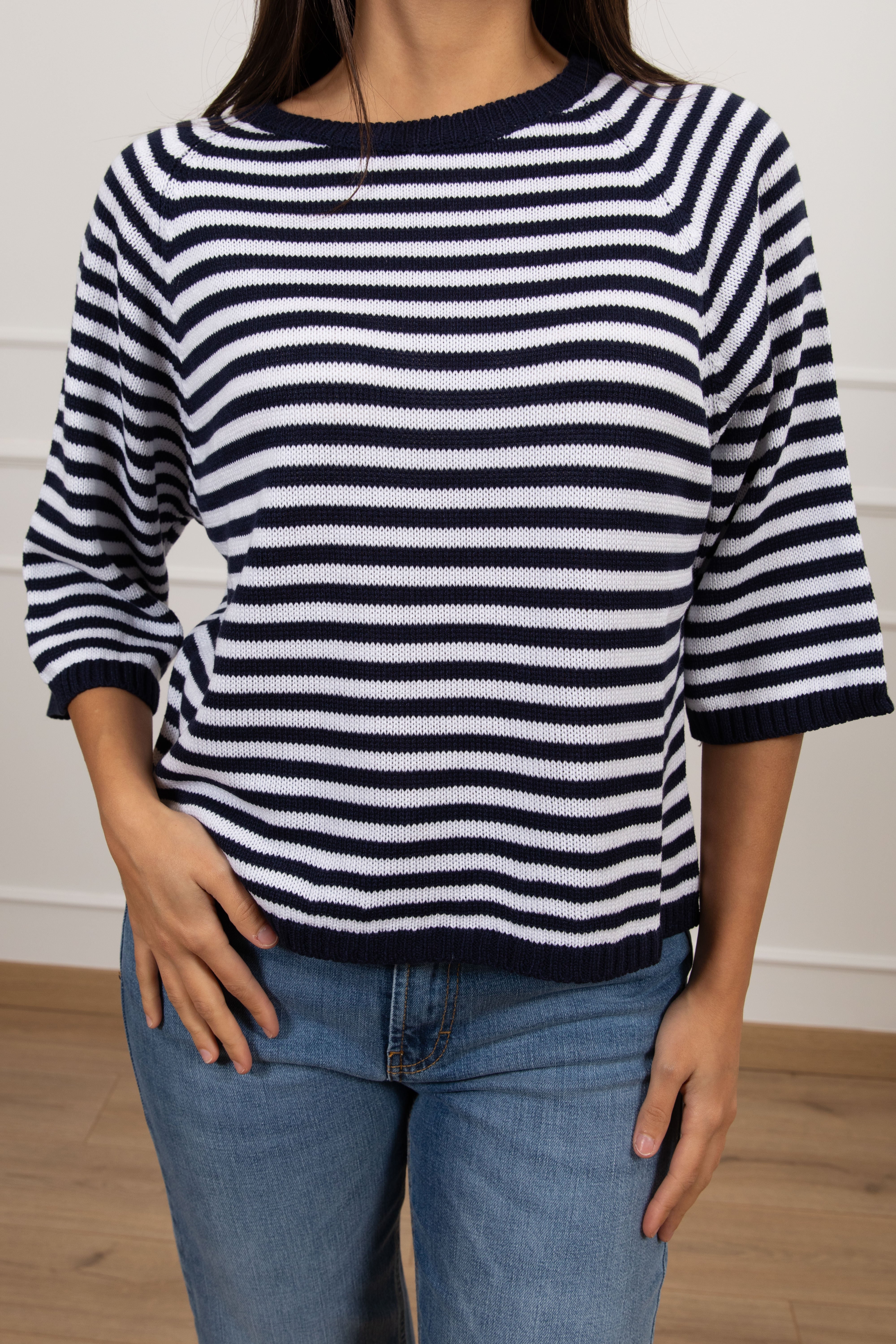 Maglia a righe con manica 3/4 Tensione IN