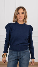 Maglia manica a sbuffo variante blu Haveone