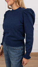Maglia manica a sbuffo variante blu Haveone