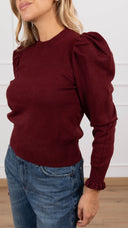Maglia manica a sbuffo variante bordeaux Haveone