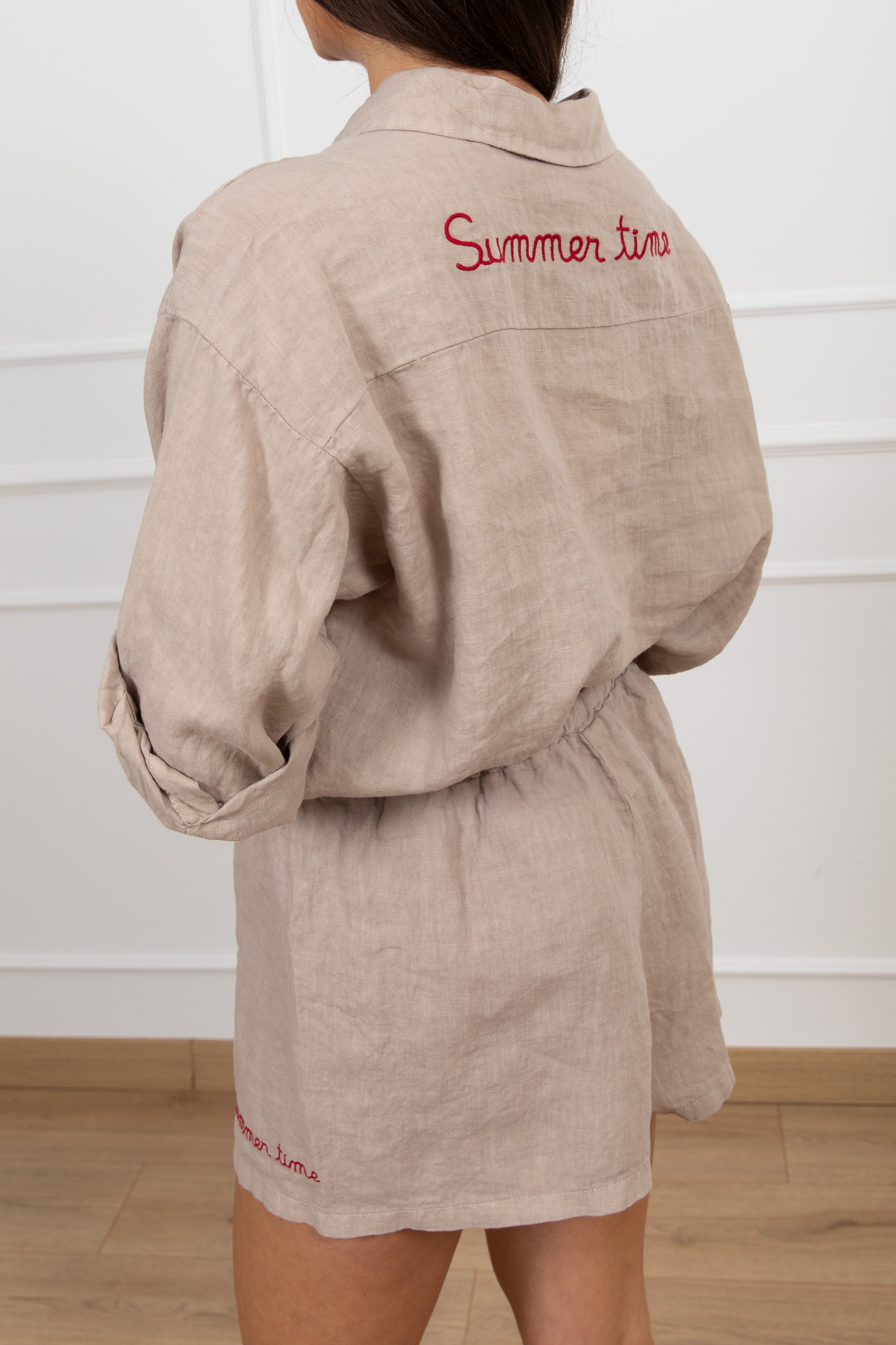 Camicia tinta unita in lino "Summer time" Tensione IN