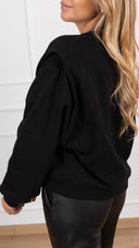 Felpa con spalla ripresa variante nero Haveone