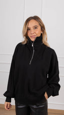 Felpa mezza zip variante nero Haveone