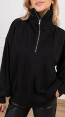 Felpa mezza zip variante nero Haveone