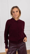 Polo in maglia con bottone coperto variante bordeaux ViCOLO