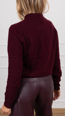 Polo in maglia con bottone coperto variante bordeaux ViCOLO