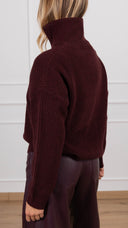 Maglia in lana mezza zip variante bordeaux ViCOLO