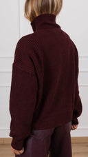 Giacca in maglia con zip variante bordeaux ViCOLO