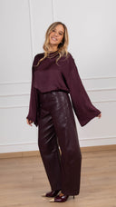 Blusa in viscosa manica svasata variante bordeaux Tensione IN