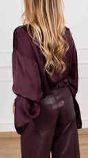 Blusa in viscosa manica svasata variante bordeaux Tensione IN