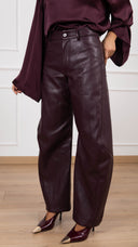 Pantalone barrel-fit in eco-pelle ViCOLO