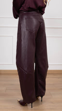 Pantalone barrel-fit in eco-pelle ViCOLO