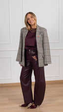 Pantalone barrel-fit in eco-pelle ViCOLO