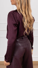 Blusa manica lunga in viscosa variante bordeaux Tensione IN
