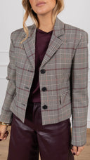 Giacca cropped 3 bottoni principe di galles ViCOLO