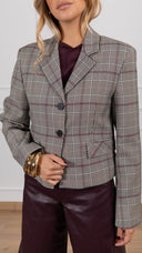 Giacca cropped 3 bottoni principe di galles ViCOLO