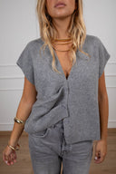 Gilet in maglia con abbottonatura asimmetrica Tensione IN