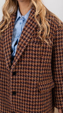 Giacca-cappotto over-size pied de poule bordeaux ViCOLO