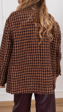 Giacca-cappotto over-size pied de poule bordeaux ViCOLO