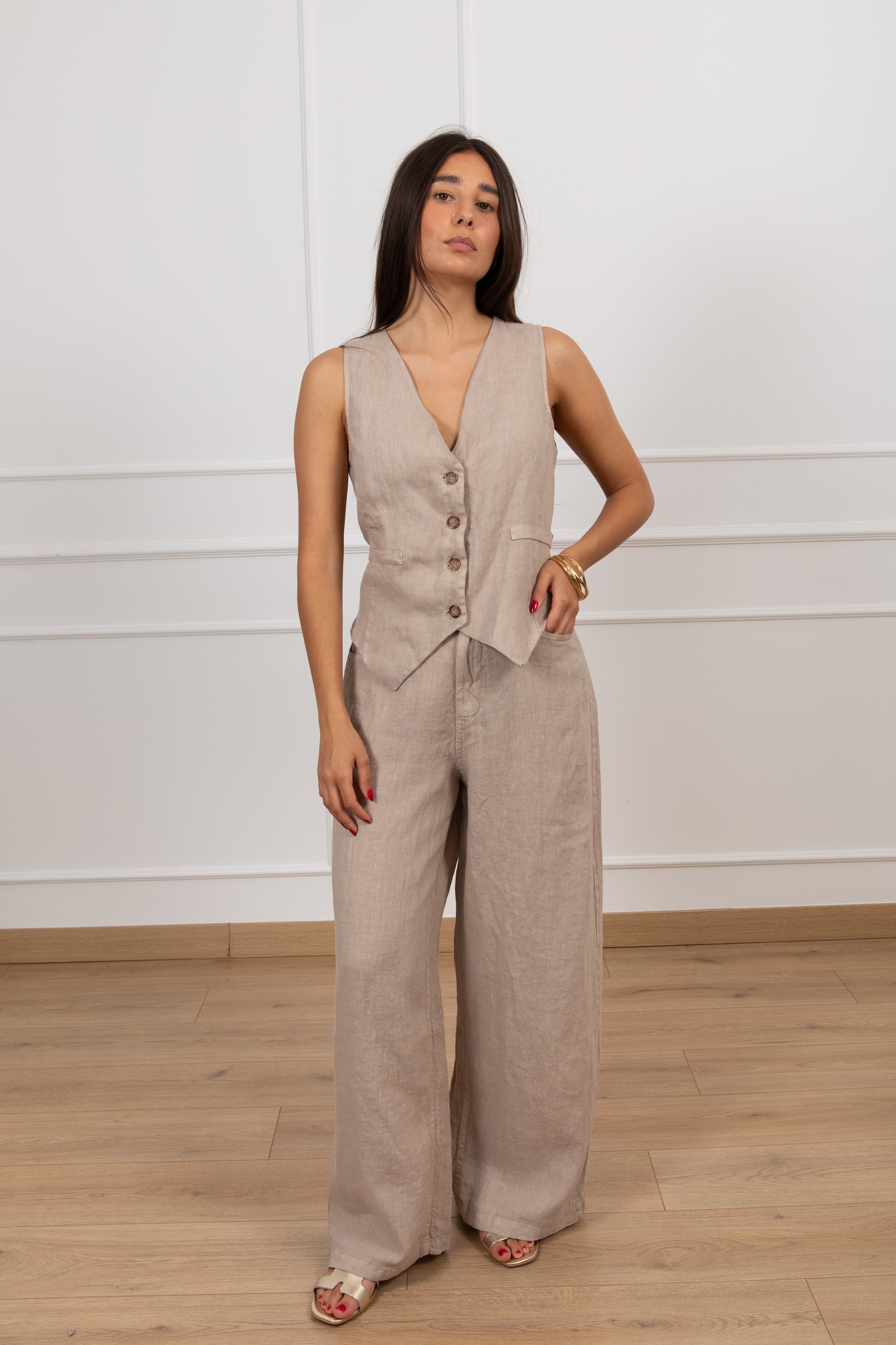 Gilet 100% lino Tensione IN