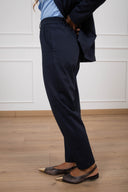 Pantalone sigaretta in punto milano variante blu Tensione IN