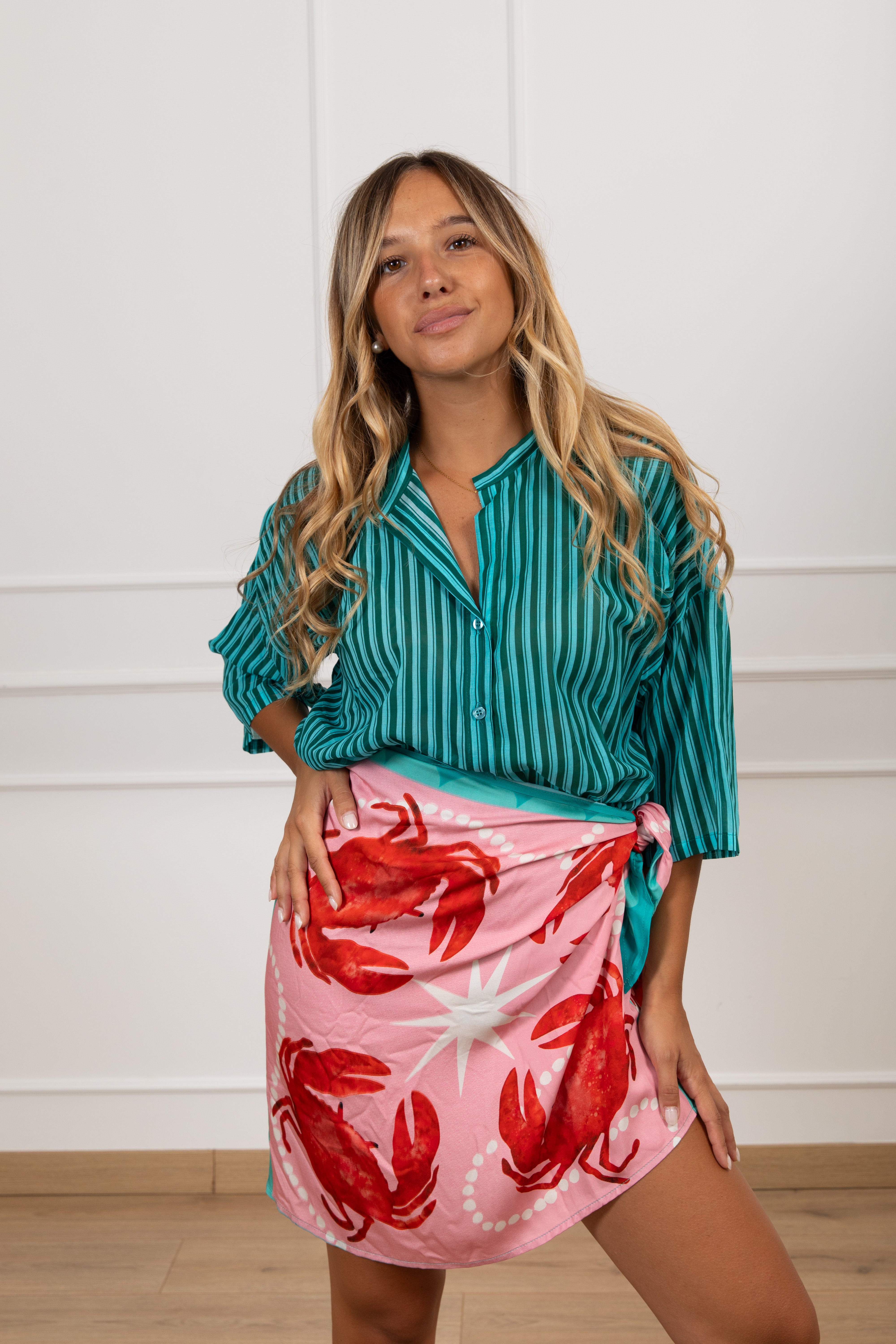 Camicia a righe asimmetriche Tensione IN