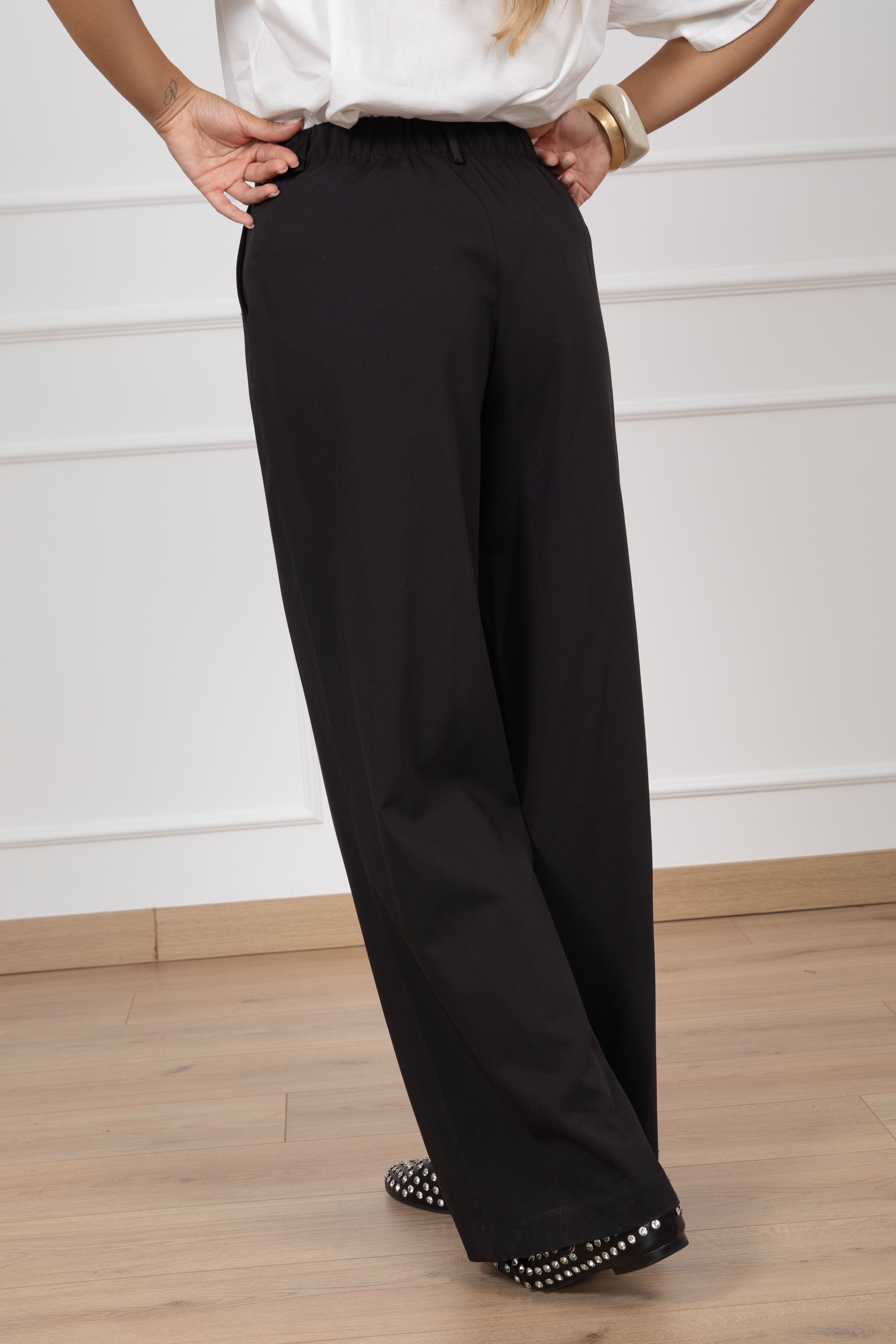 Pantalone gamba dritta con elastico sul retro Susy Mix