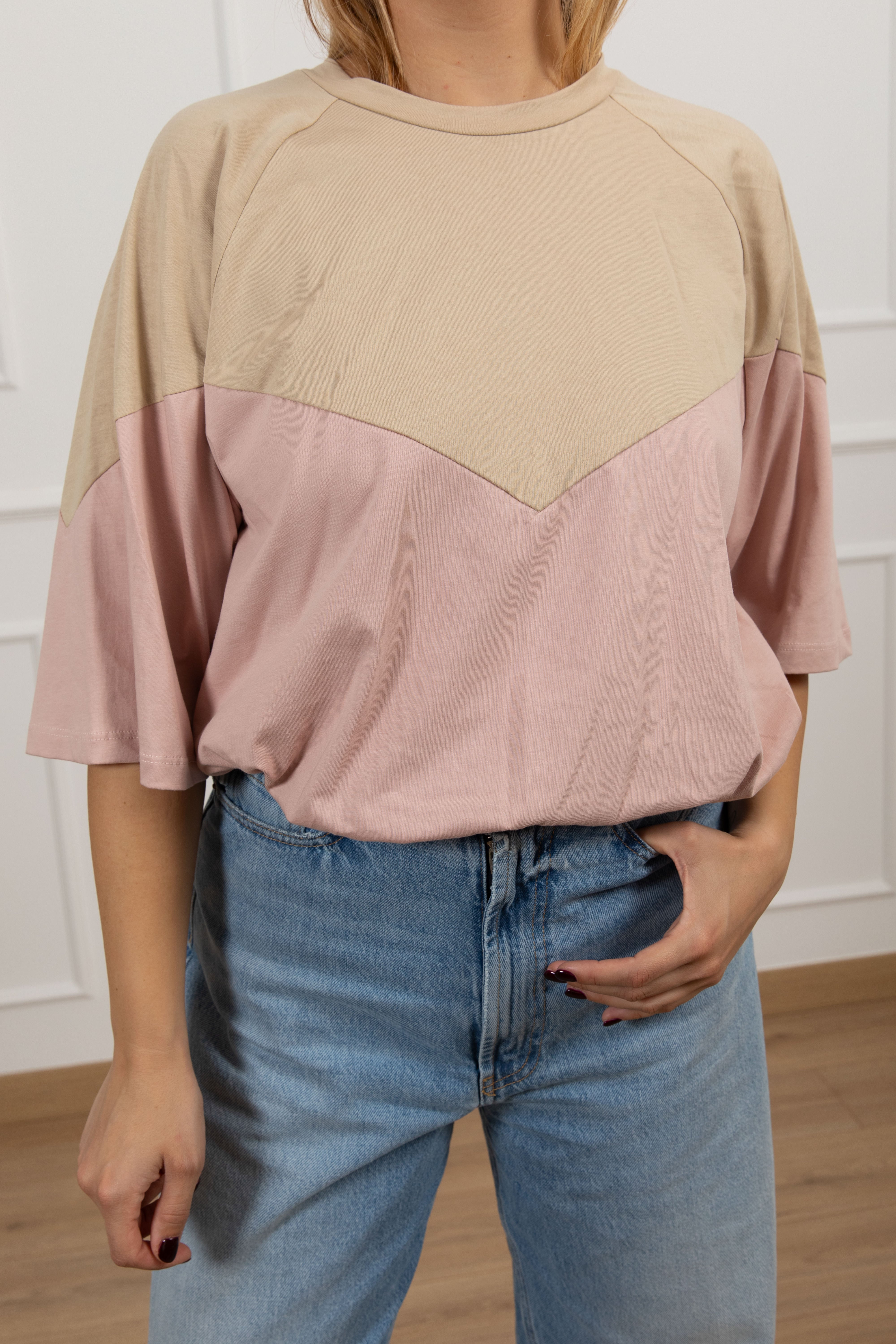 T-shirt bi-color con fondo a palloncino Tensione IN