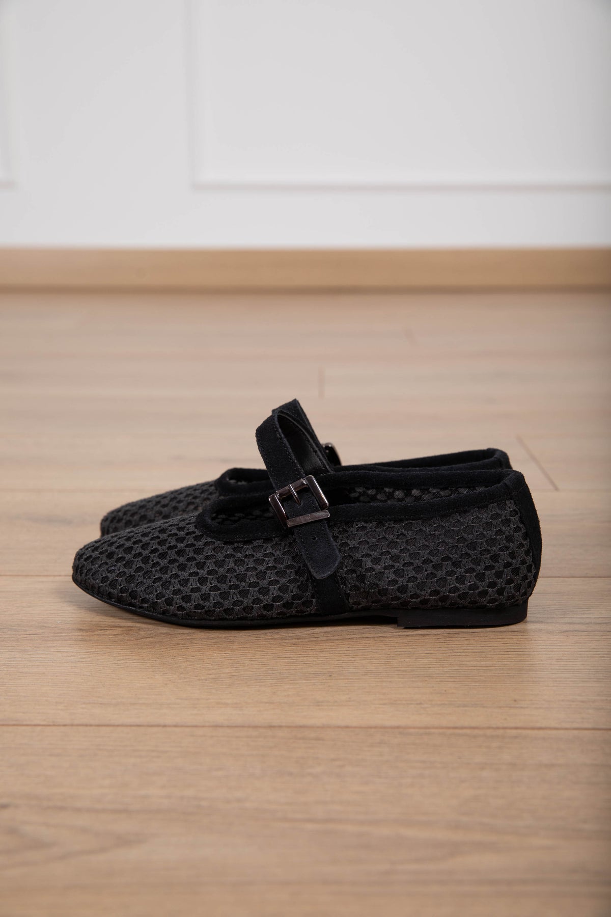 Ballerina a rete in camoscio variante nero Attika