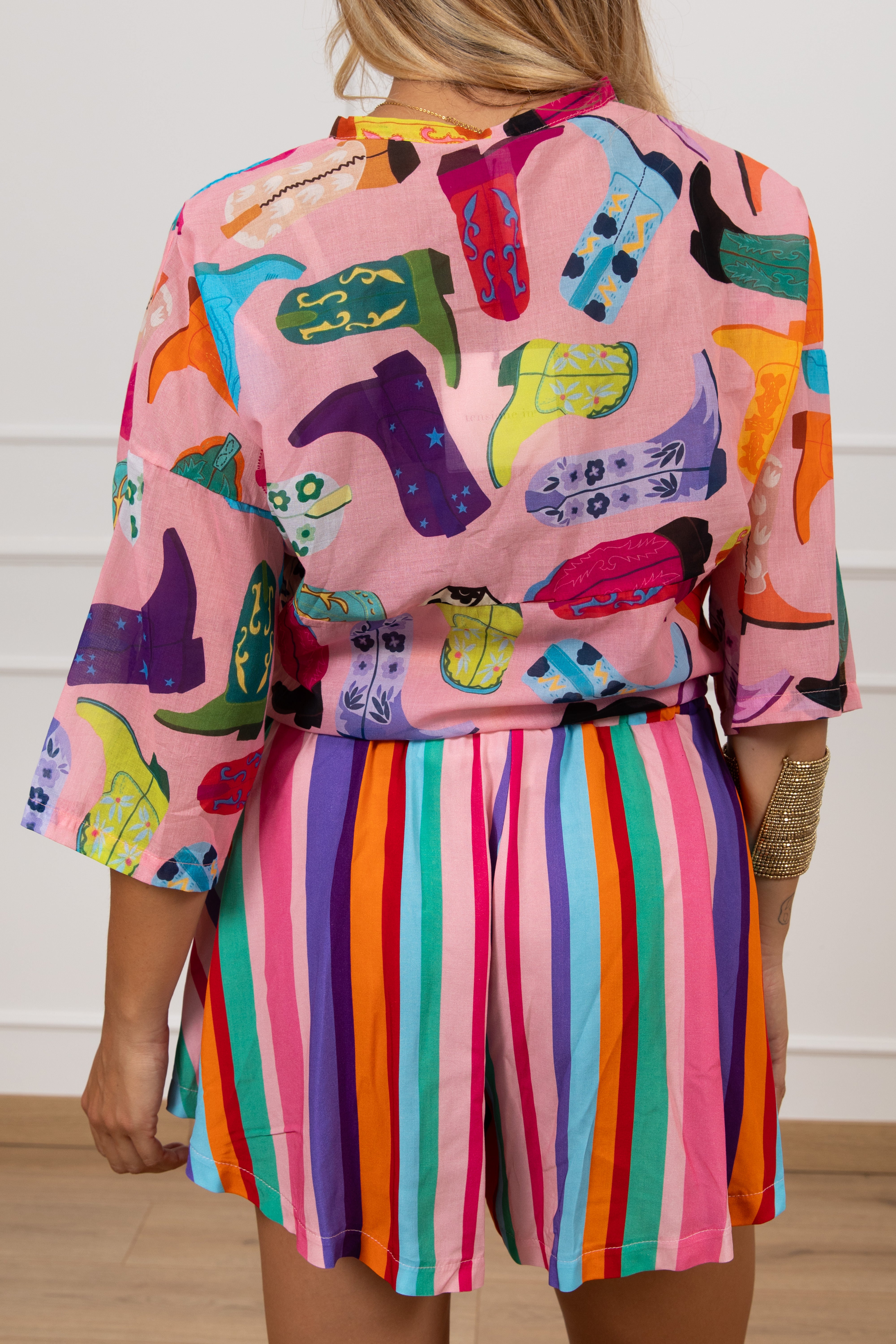 Camicia fantasia camperos con collo alla coreana Tensione IN