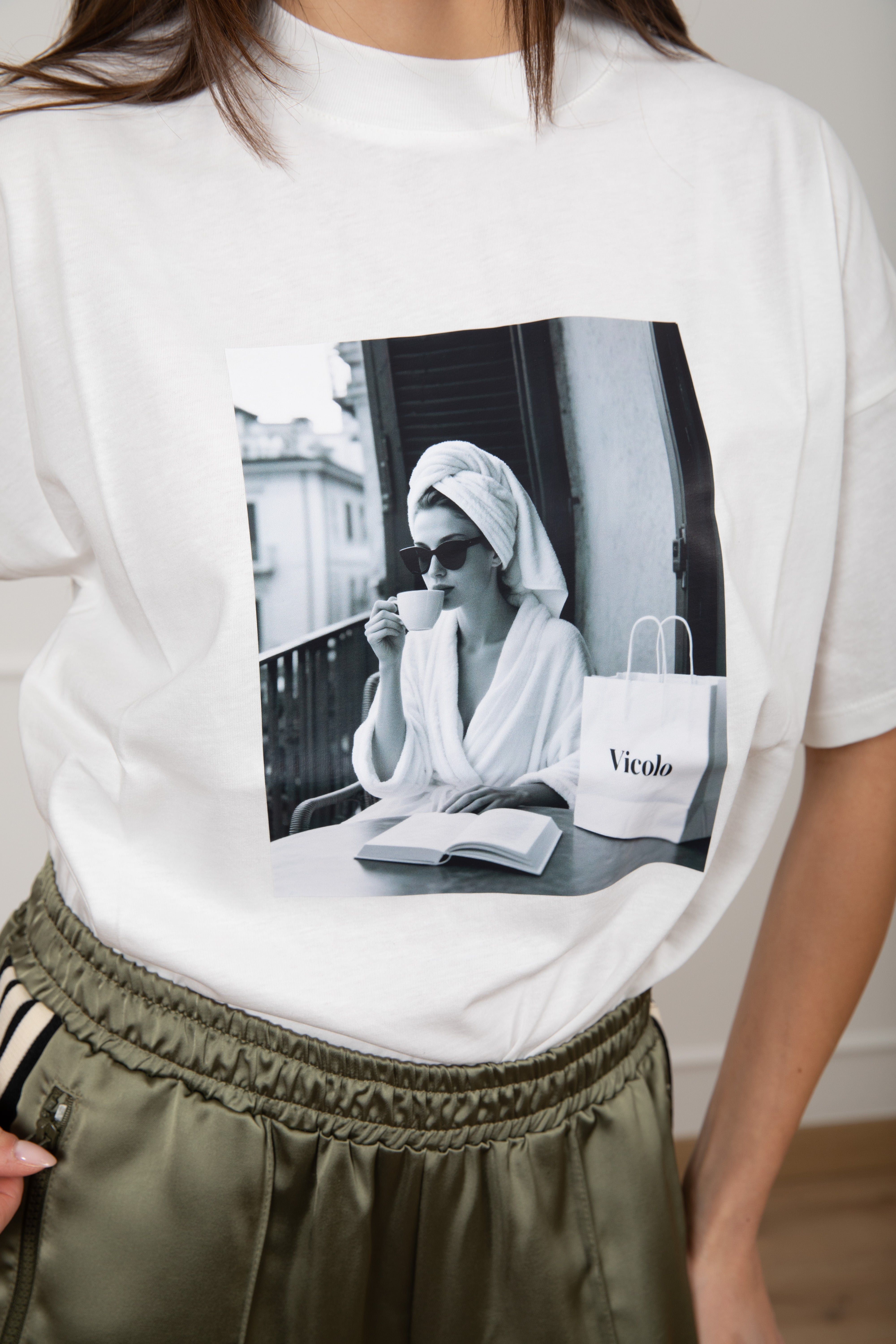 T-shirt over-size girl cappuccino ViCOLO