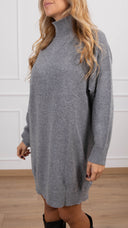 Abito in maglia con mezzo-collo variante grigio ViCOLO