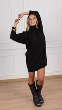 Abito in maglia con mezzo-collo variante nero ViCOLO