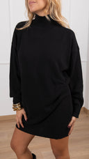 Abito in maglia con mezzo-collo variante nero ViCOLO